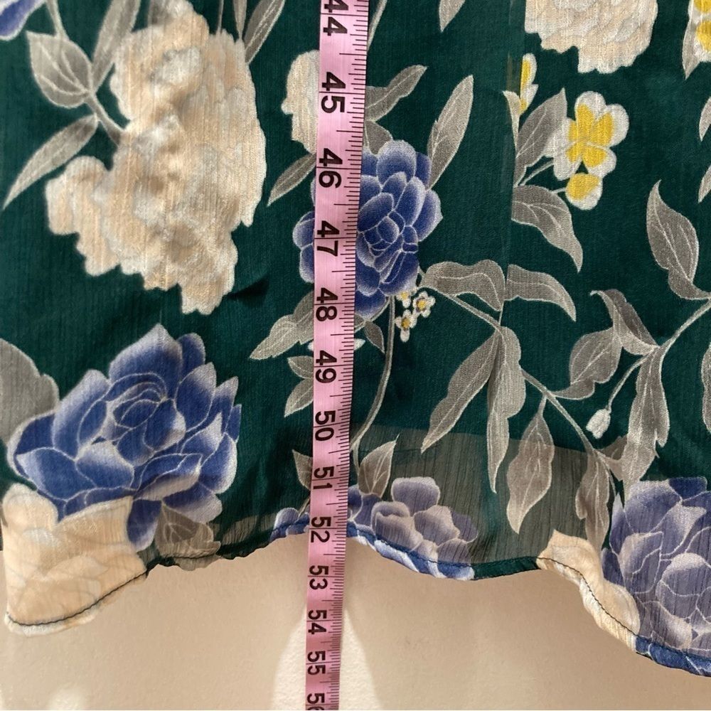 Merona Maxi Dress Womens XS Hunter Green Floral Sleeveless Dress Dark Green - Picture 9 of 10